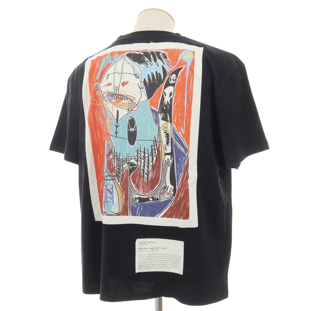 【中古】チャールズジェフリーラバーボーイ Charles Jeffrey LOVERBOY コットン クルーネック 半袖Ｔシャツ ブラック【サイズS】【 状態ランクA 】【 メンズ 】