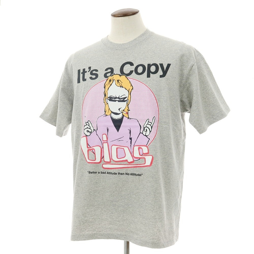 【中古】バイアスドッグス BIAS DOGS コットン クルーネック 半袖Ｔシャツ グレー【サイズL】【 状態ランクA 】【 メンズ 】