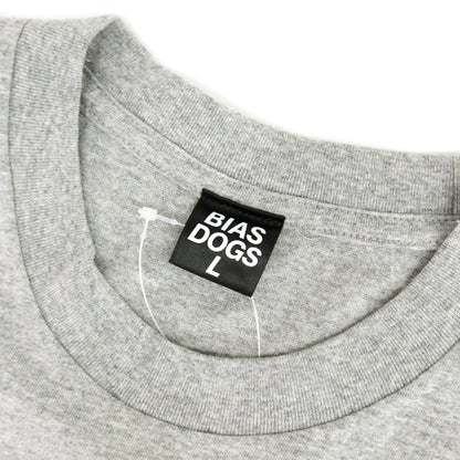 【中古】バイアスドッグス BIAS DOGS コットン クルーネック 半袖Ｔシャツ グレー【サイズL】【 状態ランクA 】【 メンズ 】