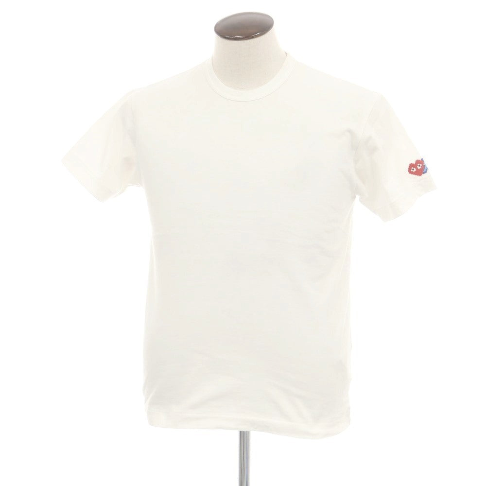 【中古】プレイコムデギャルソン PLAY COMME des GARCONS × INVADER コットン クルーネック 半袖Ｔシャツ ホワイト【サイズL】【 状態ランクC 】【 ユニセックス 】 [EPD]