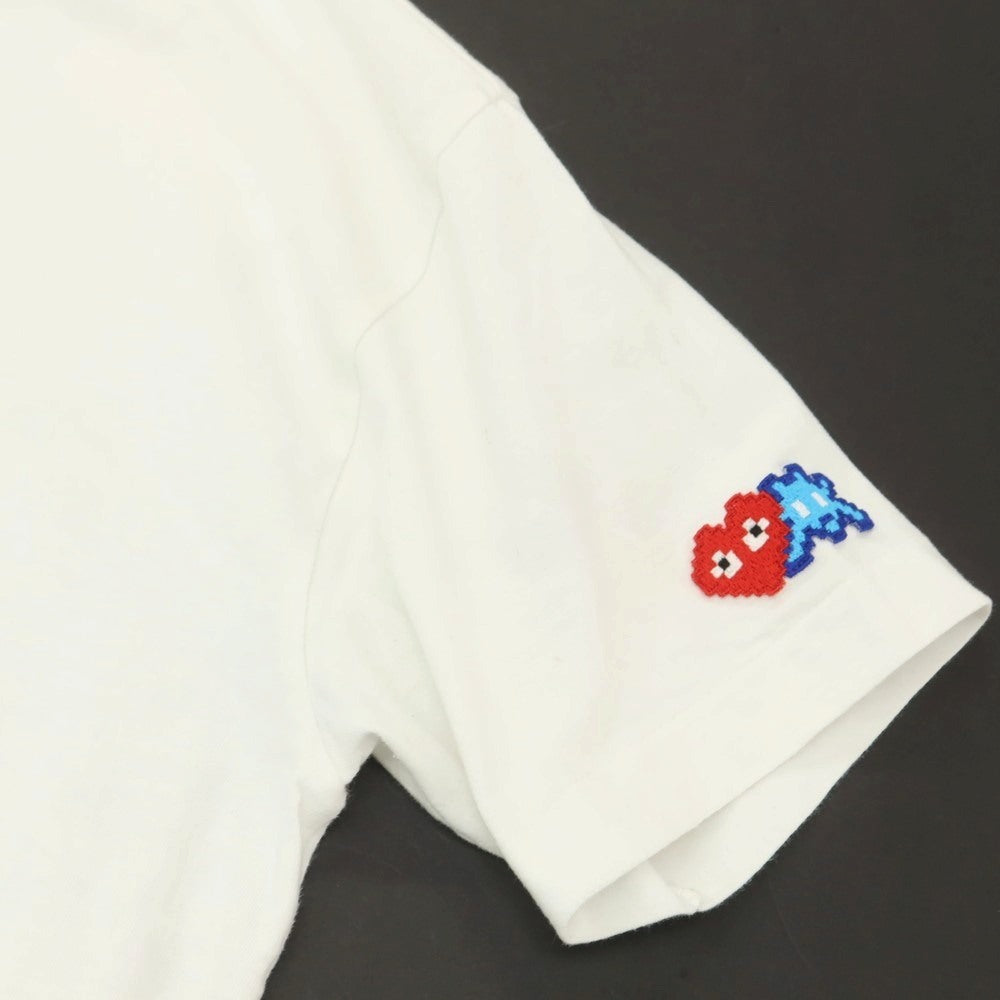 【中古】プレイコムデギャルソン PLAY COMME des GARCONS × INVADER コットン クルーネック 半袖Ｔシャツ ホワイト【サイズL】【 状態ランクC 】【 ユニセックス 】 [EPD]