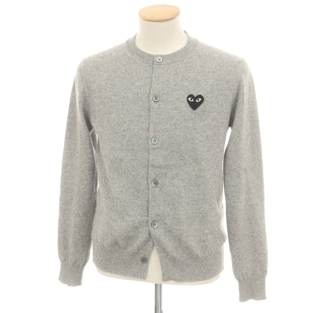 【中古】プレイコムデギャルソン PLAY COMME des GARCONS ウール クルーネック カーディガン グレー【 S 】【 状態ランクC 】【 ユニセックス 】
