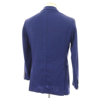 【中古】エルビーエム1911 L.B.M.1911 ウール チェック 2B テーラードジャケット ブルーネイビー【 44 】【 状態ランクC 】【 メンズ 】