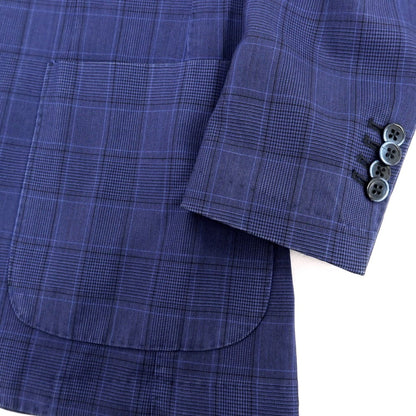 【中古】エルビーエム1911 L.B.M.1911 ウール チェック 2B テーラードジャケット ブルーネイビー【 44 】【 状態ランクC 】【 メンズ 】