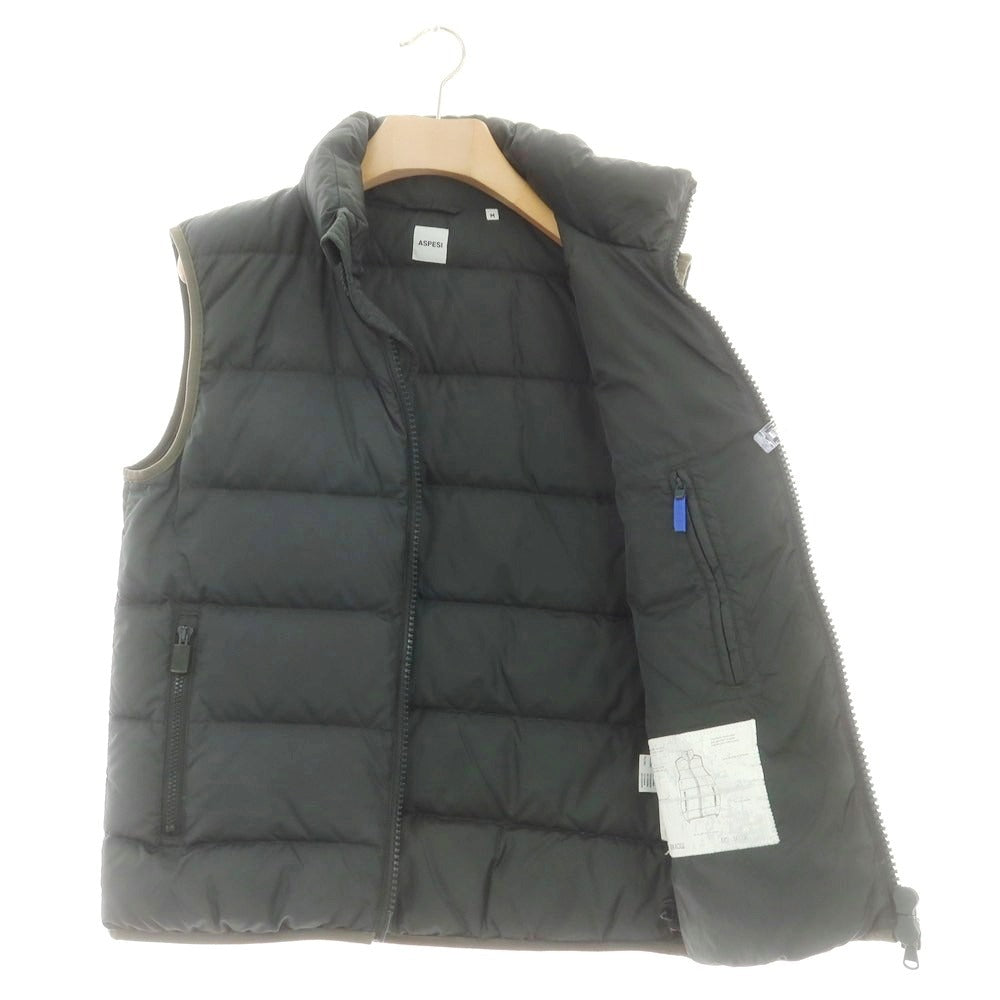 【中古】アスペジ ASPESI ナイロン ダウンベスト グリーン【 M 】【 状態ランクC 】【 メンズ 】