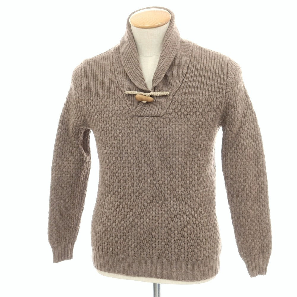 【中古】ザノーネ ZANONE ウール ショールカラー プルオーバーニット アッシュブラウン系【 46 】【 状態ランクC 】【 メンズ 】