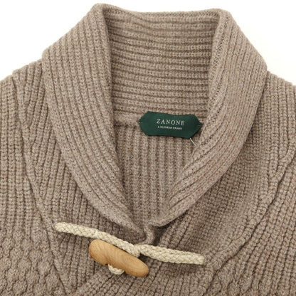 【中古】ザノーネ ZANONE ウール ショールカラー プルオーバーニット アッシュブラウン系【 46 】【 状態ランクC 】【 メンズ 】