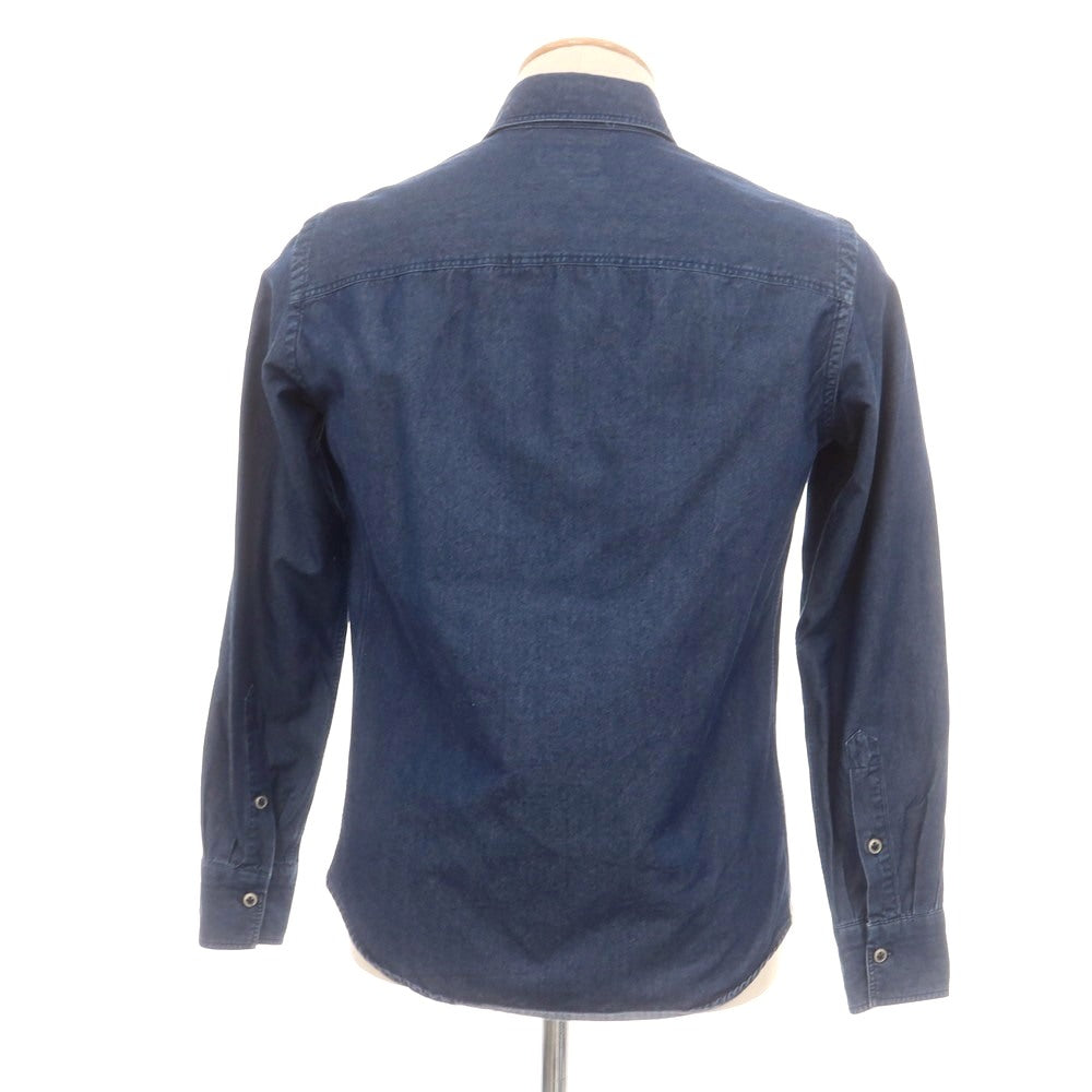 【中古】ジャンネット giannetto Jimmy コットン ダンガリー カジュアルシャツ ネイビー【 S 】【 状態ランクC 】【 メンズ 】