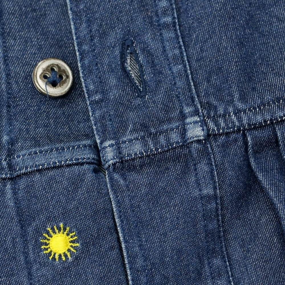 【中古】ジャンネット giannetto Jimmy コットン ダンガリー カジュアルシャツ ネイビー【 S 】【 状態ランクC 】【 メンズ 】