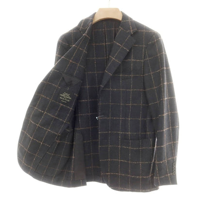 【中古】ユナイテッドアローズ UNITED ARROWS ウール ウィンドウペーンチェック 3B テーラードジャケット ダークグレー【 48 】【 状態ランクC 】【 メンズ 】