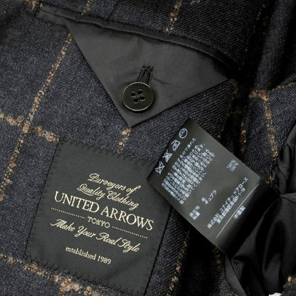 【中古】ユナイテッドアローズ UNITED ARROWS ウール ウィンドウペーンチェック 3B テーラードジャケット ダークグレー【 48 】【 状態ランクC 】【 メンズ 】