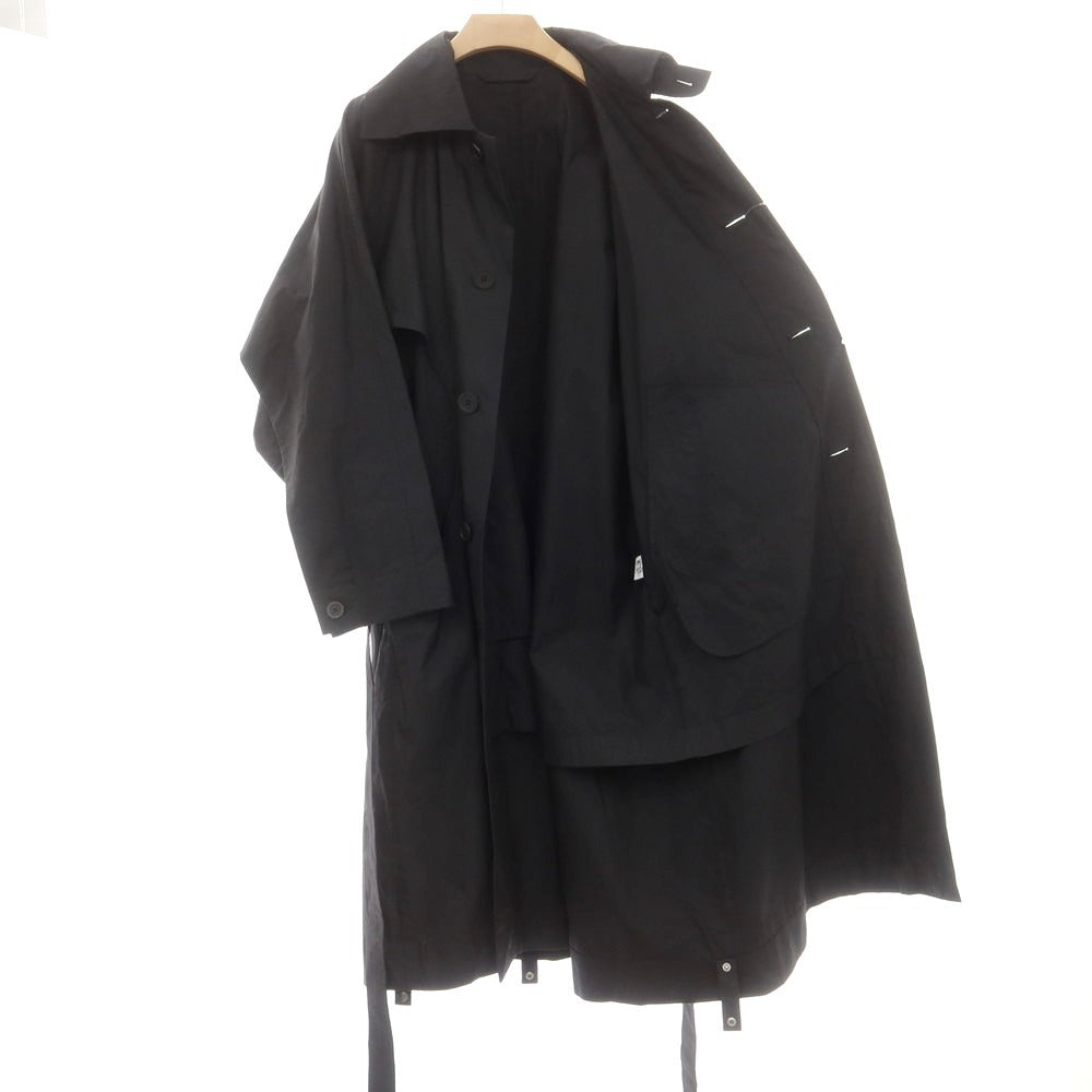 【中古】オム プリッセ イッセイミヤケ HOMME PLISSE ISSEY MIYAKE コットン ワイドシルエットコート ブラック【サイズ表記なし（L位）】【 状態ランクA 】【 メンズ 】 [DPD]