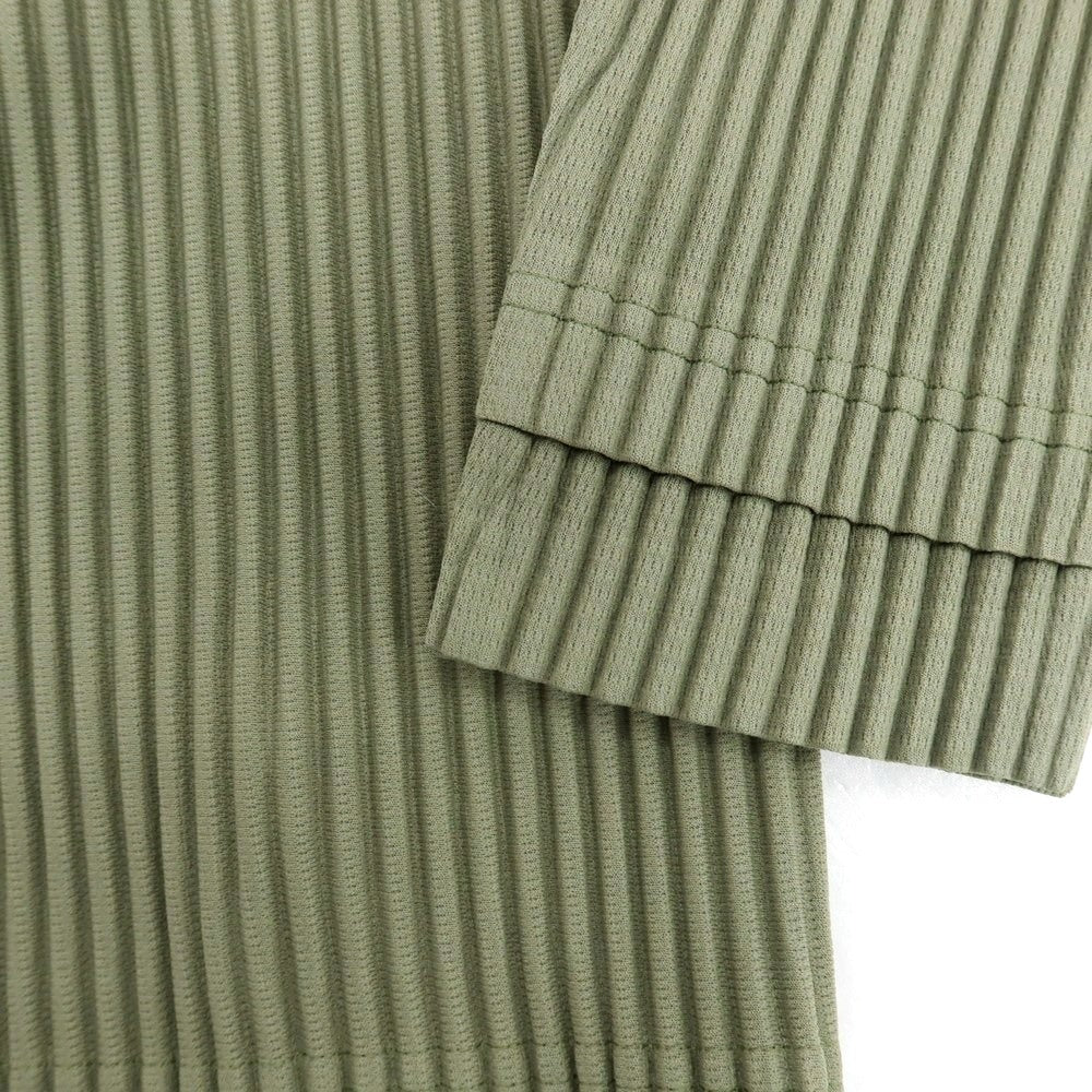 【中古】オム プリッセ イッセイミヤケ HOMME PLISSE ISSEY MIYAKE 2025年秋冬 ポリエステル系 プリーツ 長袖トップ オリーブ【 表記なし（L位） 】【 状態ランクD 】【 メンズ 】