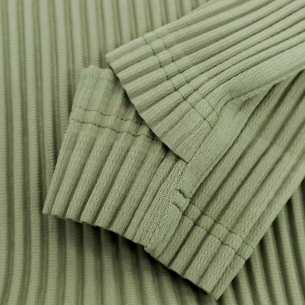 【中古】オム プリッセ イッセイミヤケ HOMME PLISSE ISSEY MIYAKE 2025年秋冬 ポリエステル系 プリーツ 長袖トップ オリーブ【 表記なし（L位） 】【 状態ランクD 】【 メンズ 】