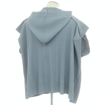 【中古】オム プリッセ イッセイミヤケ HOMME PLISSE ISSEY MIYAKE 2025年秋冬 ポリエステル系 プリーツ ダブルジップ パーカー グレーブルー【 表記なし（L位） 】【 状態ランクA 】【 メンズ 】