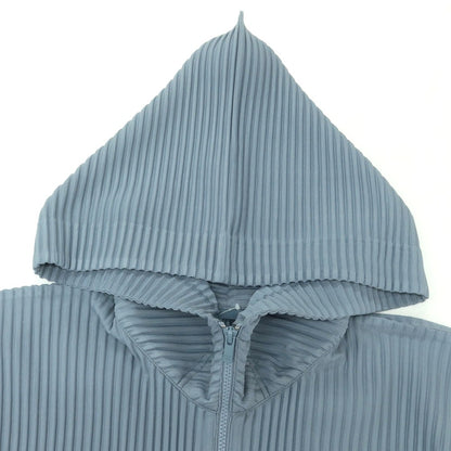 【中古】オム プリッセ イッセイミヤケ HOMME PLISSE ISSEY MIYAKE 2025年秋冬 ポリエステル系 プリーツ ダブルジップ パーカー グレーブルー【 表記なし（L位） 】【 状態ランクA 】【 メンズ 】