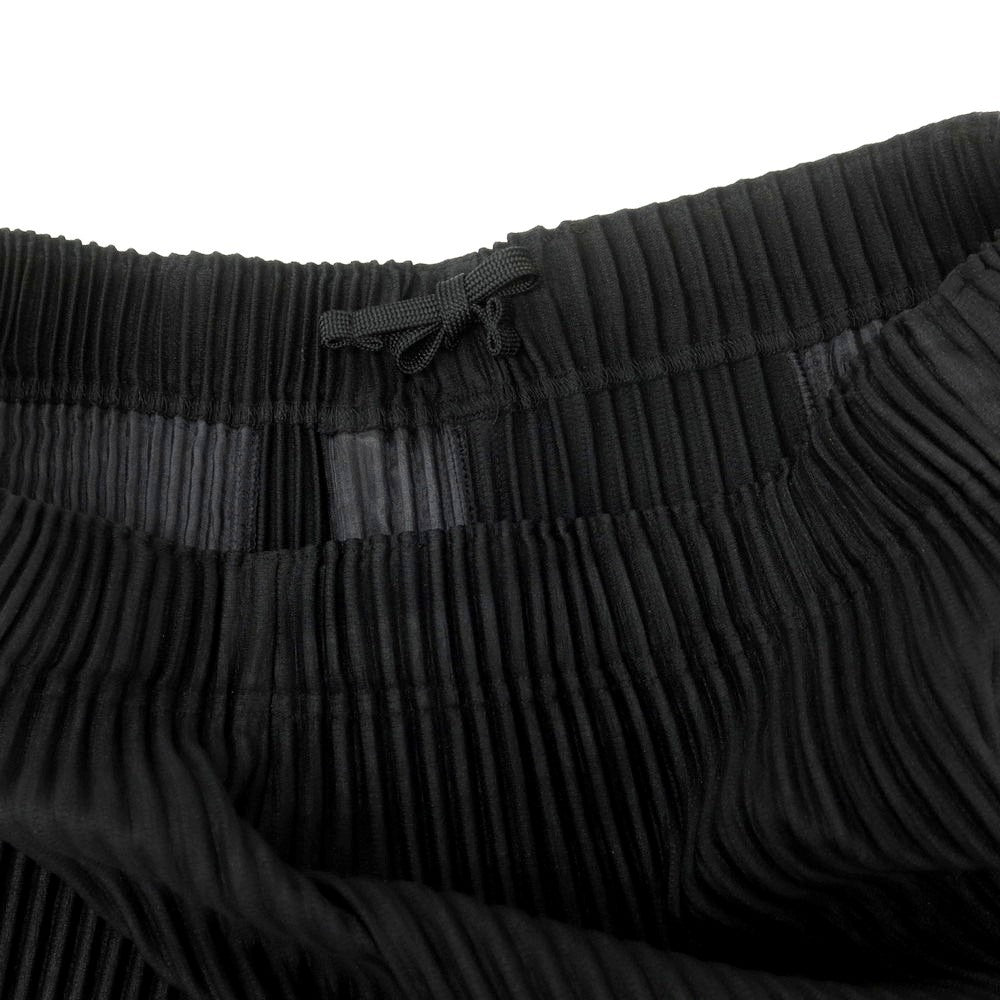 【中古】オム プリッセ イッセイミヤケ HOMME PLISSE ISSEY MIYAKE 2025年春夏 ポリエステル系 プリーツ イージーパンツ ブラック【 表記なし（L位） 】【 状態ランクA 】【 メンズ 】