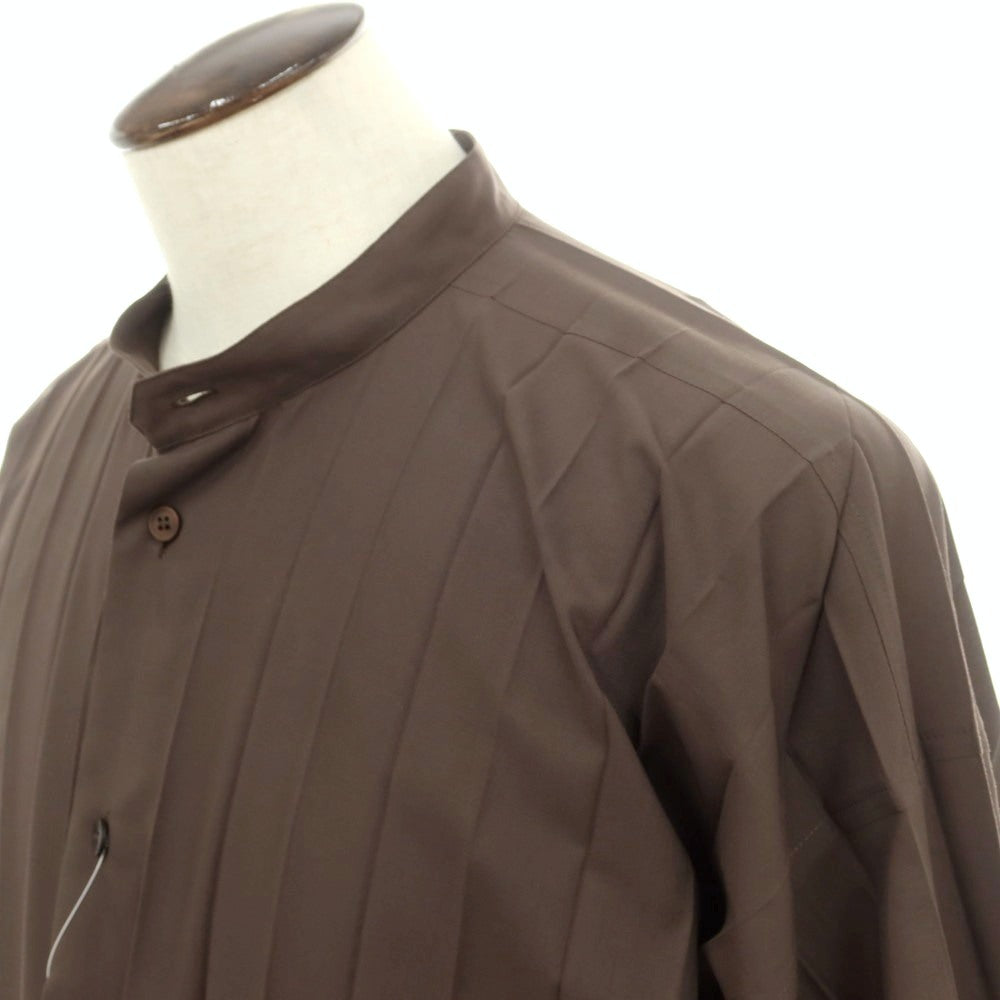 【中古】オム プリッセ イッセイミヤケ HOMME PLISSE ISSEY MIYAKE 2025年春夏 プリーツ 半袖シャツ ダークブラウン【 表記なし（L位） 】【 状態ランクB 】【 メンズ 】