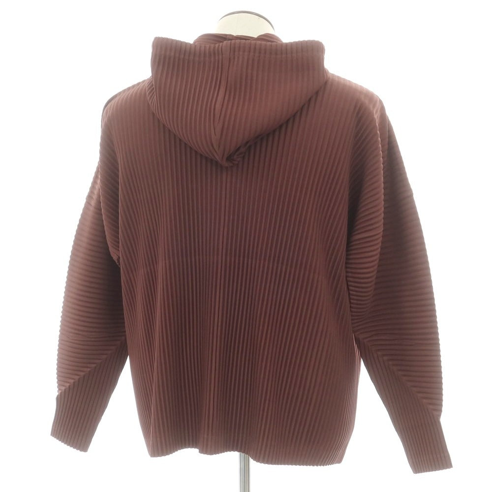 【中古】オム プリッセ イッセイミヤケ HOMME PLISSE ISSEY MIYAKE 2025年秋冬 プリーツ加工 プルオーバーパーカー ブラウン【 表記なし（L位） 】【 状態ランクA 】【 メンズ 】