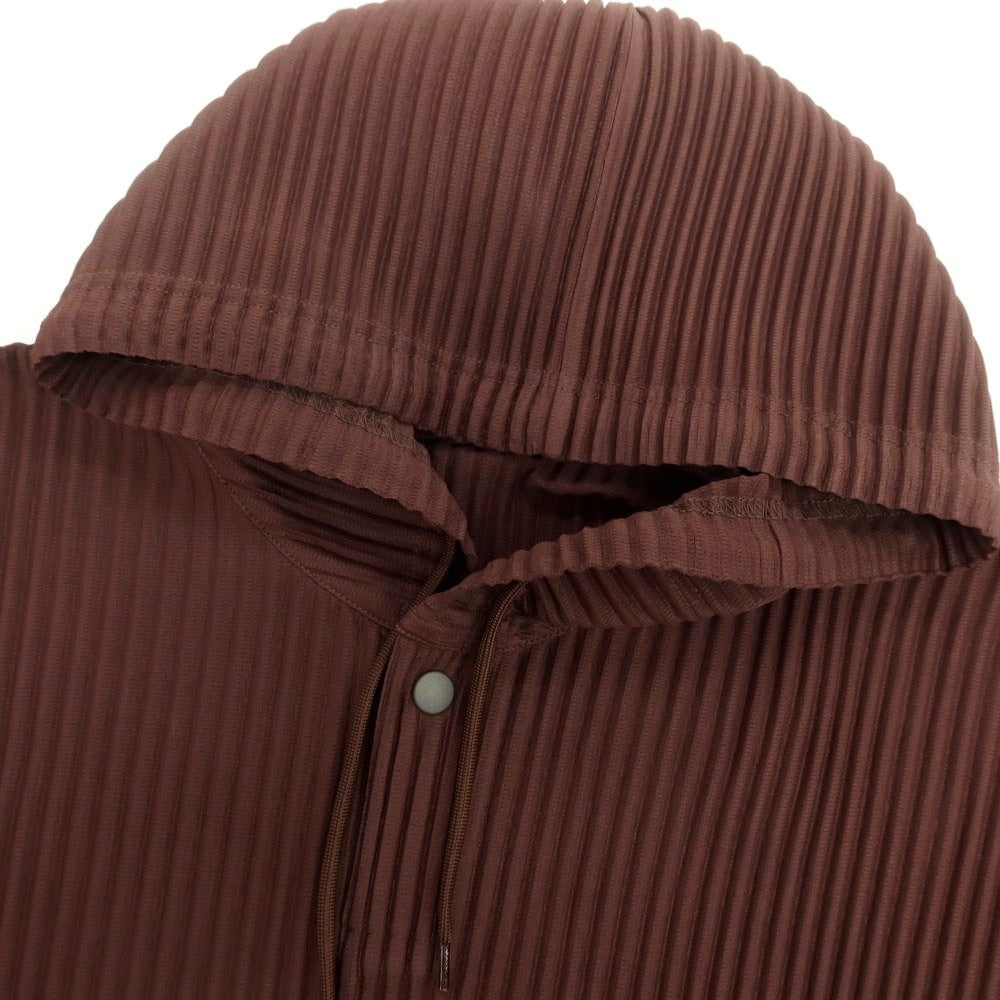 【中古】オム プリッセ イッセイミヤケ HOMME PLISSE ISSEY MIYAKE 2025年秋冬 プリーツ加工 プルオーバーパーカー ブラウン【 表記なし（L位） 】【 状態ランクA 】【 メンズ 】