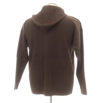 【中古】オム プリッセ イッセイミヤケ HOMME PLISSE ISSEY MIYAKE 2025年春夏 プリーツ加工 ジップアップパーカー ダークカーキブラウン【 表記なし（L位） 】【 状態ランクA 】【 メンズ 】