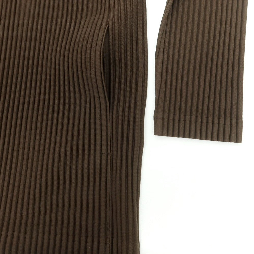 【中古】オム プリッセ イッセイミヤケ HOMME PLISSE ISSEY MIYAKE 2025年春夏 プリーツ加工 ジップアップパーカー ダークカーキブラウン【 表記なし（L位） 】【 状態ランクA 】【 メンズ 】