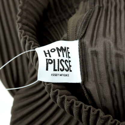 【中古】オム プリッセ イッセイミヤケ HOMME PLISSE ISSEY MIYAKE 2025年秋冬 ポリエステル系 プリーツ イージーパンツ オリーブグレー【 表記なし（L位） 】【 状態ランクA 】【 メンズ 】
