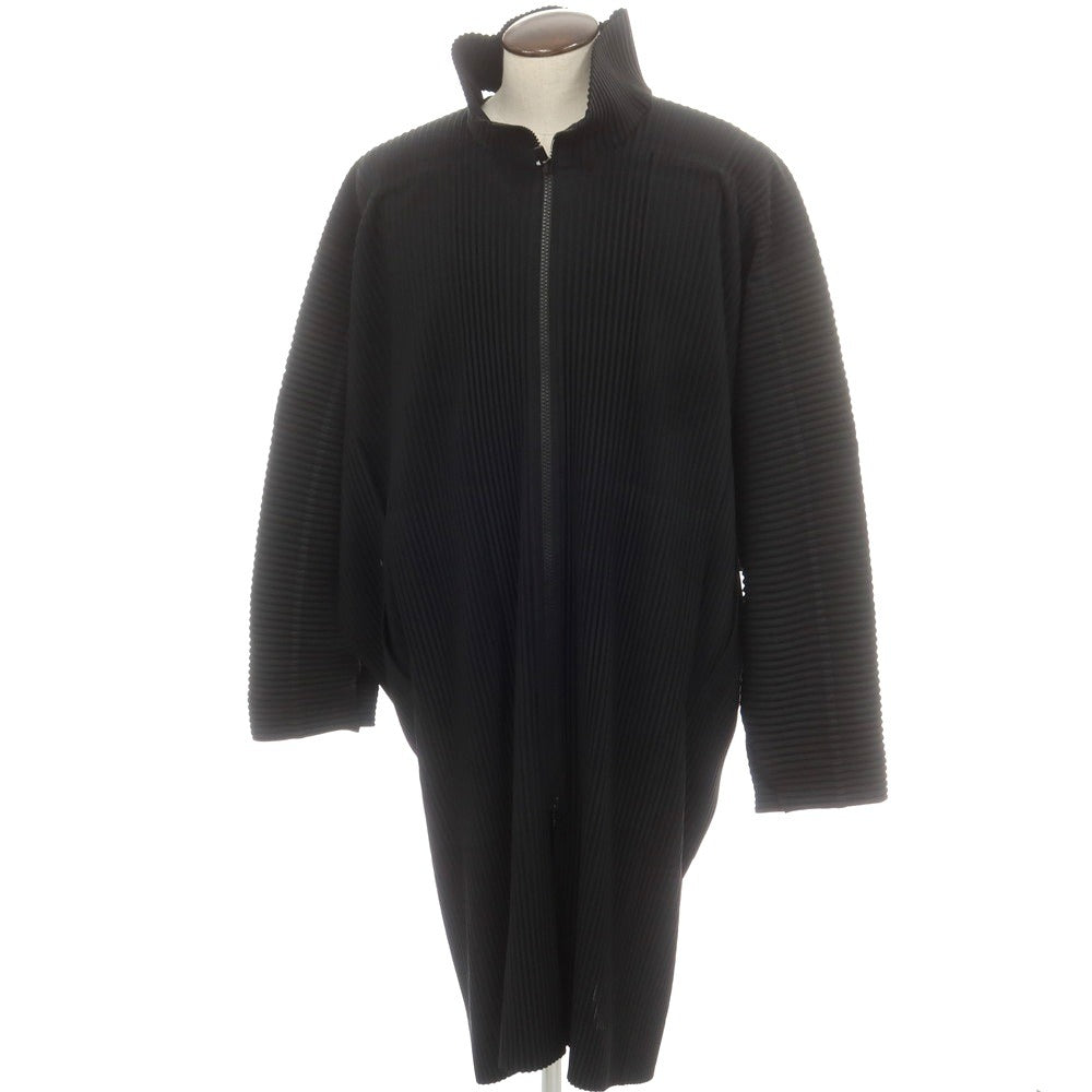 【中古】オム プリッセ イッセイミヤケ HOMME PLISSE ISSEY MIYAKE ポリエステル プリーツ加工 ワイドシルエットコート ブラック【 表記なし（L位） 】【 状態ランクA 】【 メンズ 】