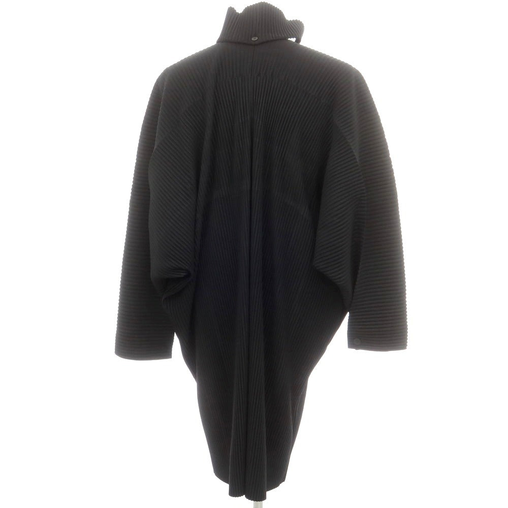 【中古】オム プリッセ イッセイミヤケ HOMME PLISSE ISSEY MIYAKE ポリエステル プリーツ加工 ワイドシルエットコート ブラック【 表記なし（L位） 】【 状態ランクA 】【 メンズ 】