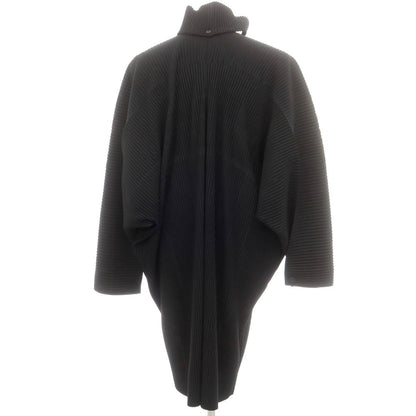 【中古】オム プリッセ イッセイミヤケ HOMME PLISSE ISSEY MIYAKE ポリエステル プリーツ加工 ワイドシルエットコート ブラック【 表記なし（L位） 】【 状態ランクA 】【 メンズ 】