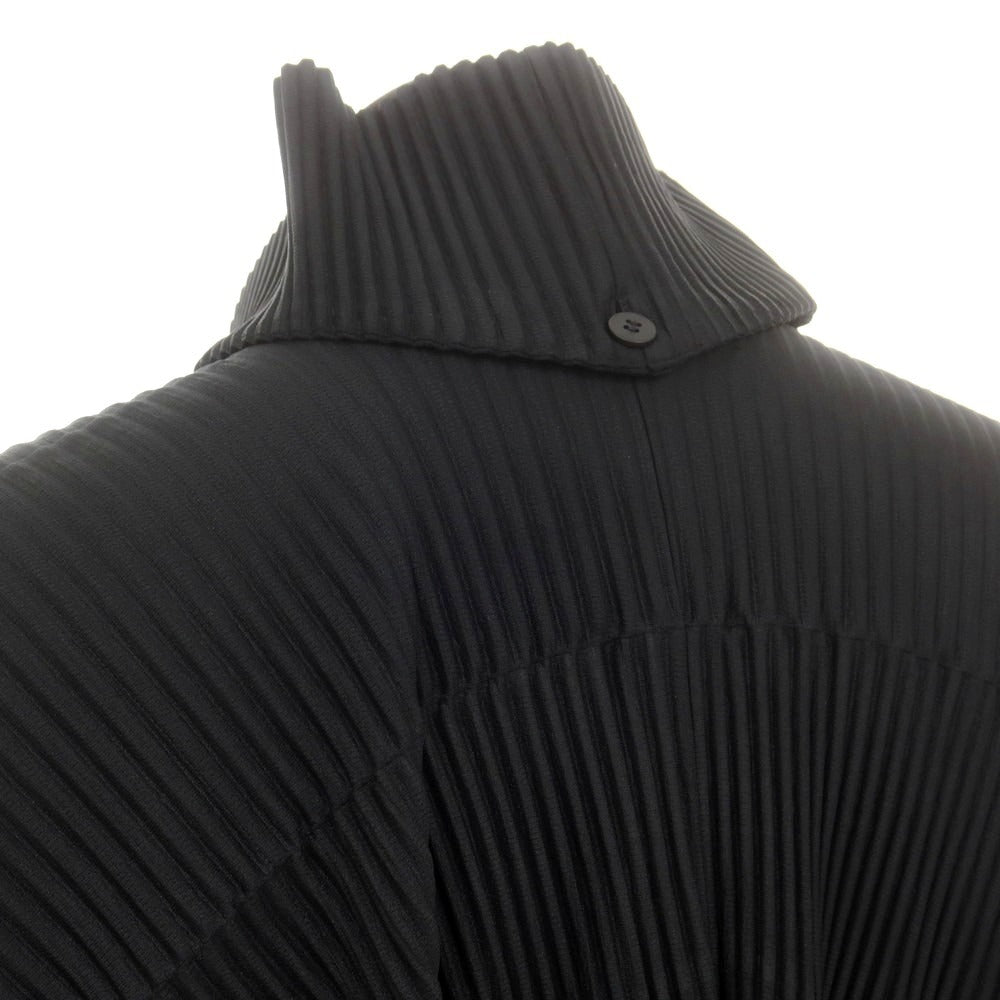 【中古】オム プリッセ イッセイミヤケ HOMME PLISSE ISSEY MIYAKE ポリエステル プリーツ加工 ワイドシルエットコート ブラック【 表記なし（L位） 】【 状態ランクA 】【 メンズ 】 []
