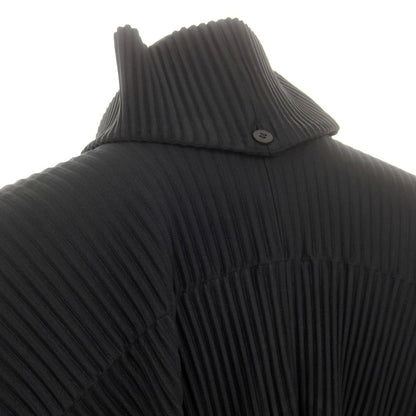 【中古】オム プリッセ イッセイミヤケ HOMME PLISSE ISSEY MIYAKE ポリエステル プリーツ加工 ワイドシルエットコート ブラック【 表記なし（L位） 】【 状態ランクA 】【 メンズ 】