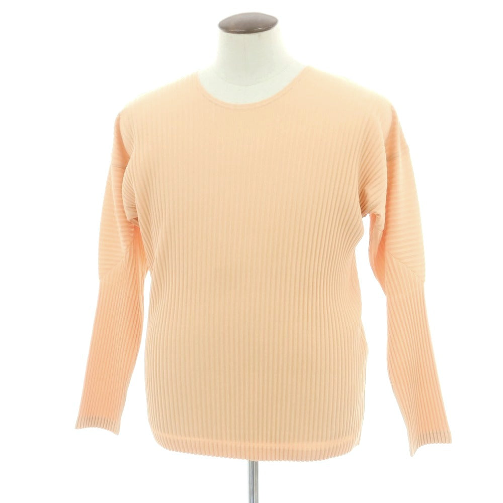 【中古】オム プリッセ イッセイミヤケ HOMME PLISSE ISSEY MIYAKE 2025年春夏 プリーツ加工 ニットカットソー パステルオレンジ【 表記なし（L位） 】【 状態ランクA 】【 メンズ 】