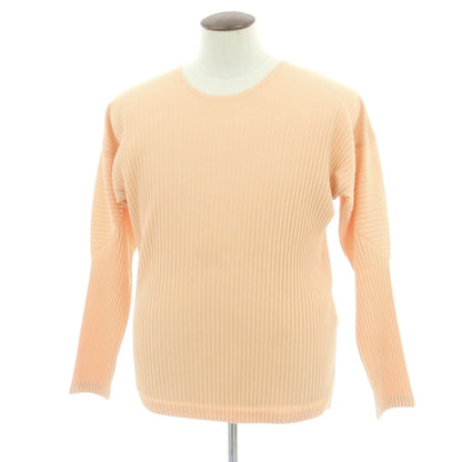 【中古】オム プリッセ イッセイミヤケ HOMME PLISSE ISSEY MIYAKE 2025年春夏 プリーツ加工 ニットカットソー パステルオレンジ【 表記なし（L位） 】【 状態ランクA 】【 メンズ 】