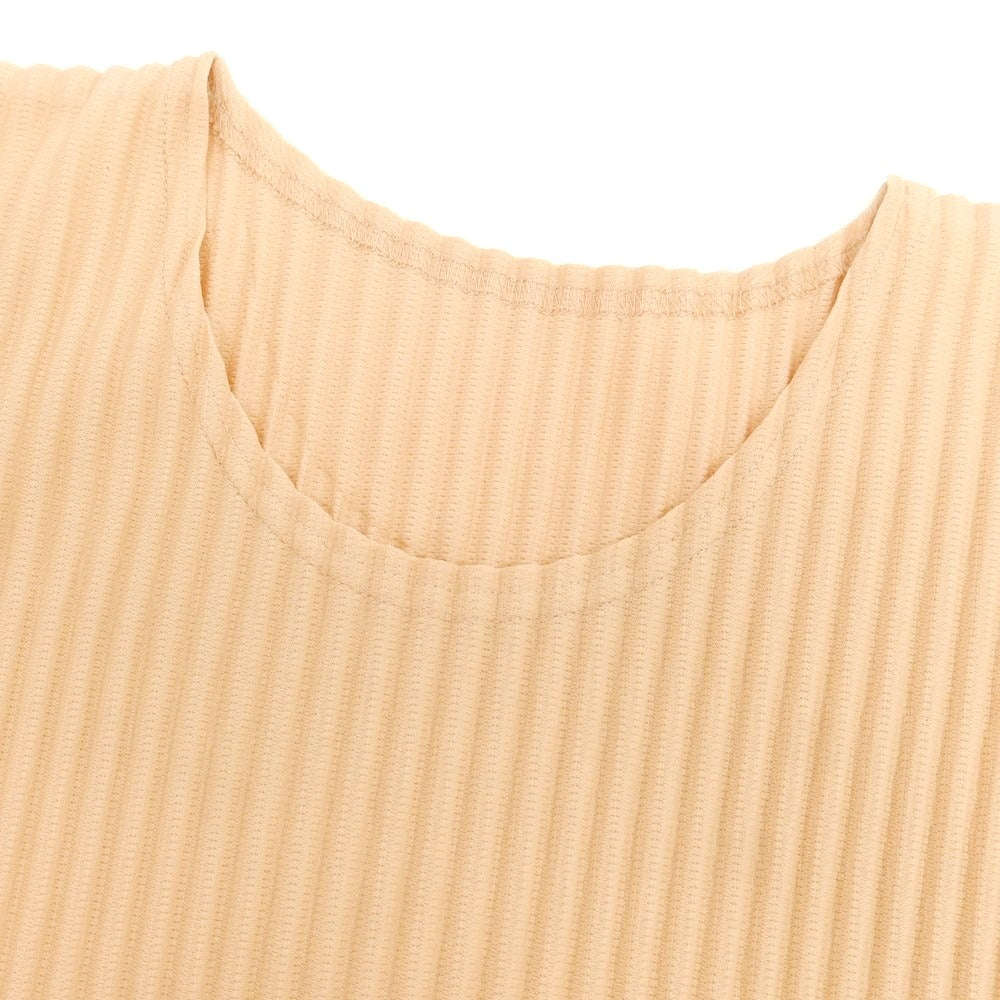 【中古】オム プリッセ イッセイミヤケ HOMME PLISSE ISSEY MIYAKE 2025年春夏 プリーツ加工 ニットカットソー パステルオレンジ【 表記なし（L位） 】【 状態ランクA 】【 メンズ 】