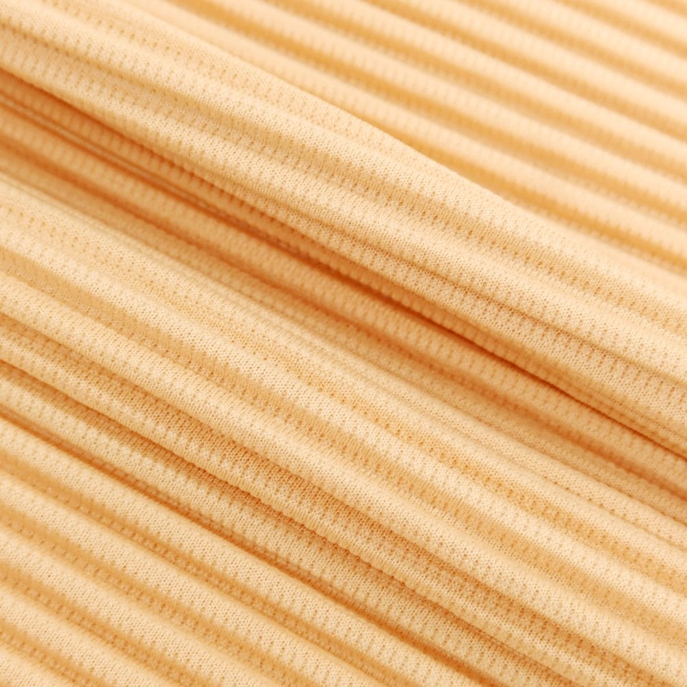 【中古】オム プリッセ イッセイミヤケ HOMME PLISSE ISSEY MIYAKE 2025年春夏 プリーツ加工 ニットカットソー パステルオレンジ【 表記なし（L位） 】【 状態ランクA 】【 メンズ 】