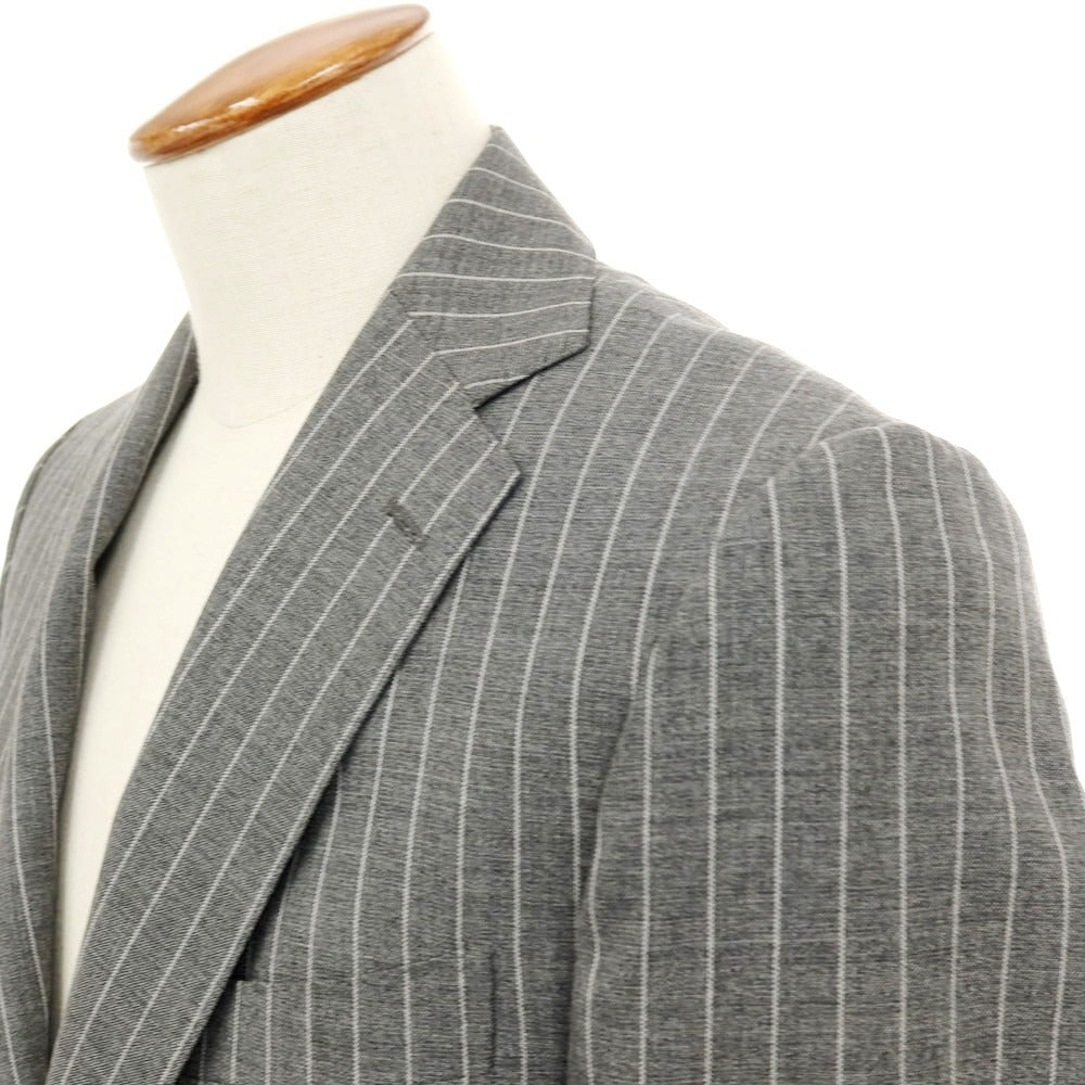【中古】エストネーション ESTNATION ウール ストライプ 3つボタンスーツ グレー【サイズ46】【 状態ランクB 】【 メンズ 】
