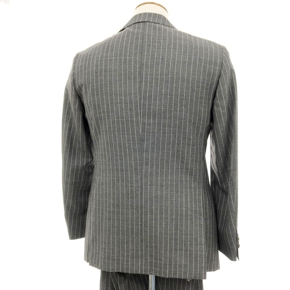 【中古】エストネーション ESTNATION ウール ストライプ 3つボタンスーツ グレー【サイズ46】【 状態ランクB 】【 メンズ 】