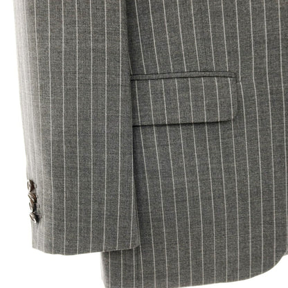 【中古】エストネーション ESTNATION ウール ストライプ 3つボタンスーツ グレー【サイズ46】【 状態ランクB 】【 メンズ 】