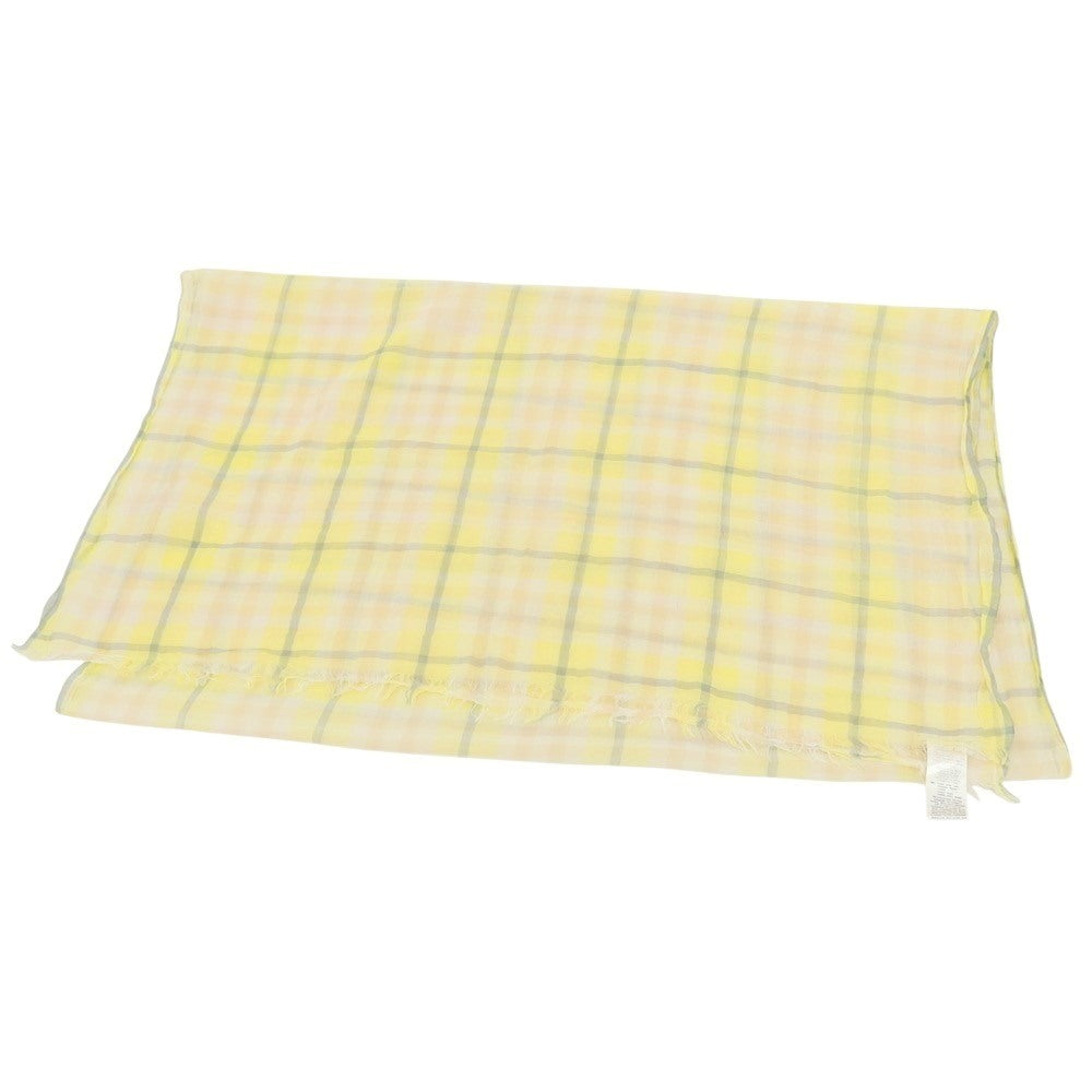 【中古】ファリエロサルティ Faliero Sarti コットン チェック ストール イエローxブルー【 状態ランクB 】【 ユニセックス 】