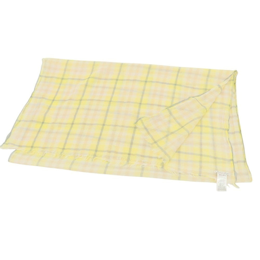 【中古】ファリエロサルティ Faliero Sarti コットン チェック ストール イエローxブルー【 状態ランクB 】【 ユニセックス 】[APD]