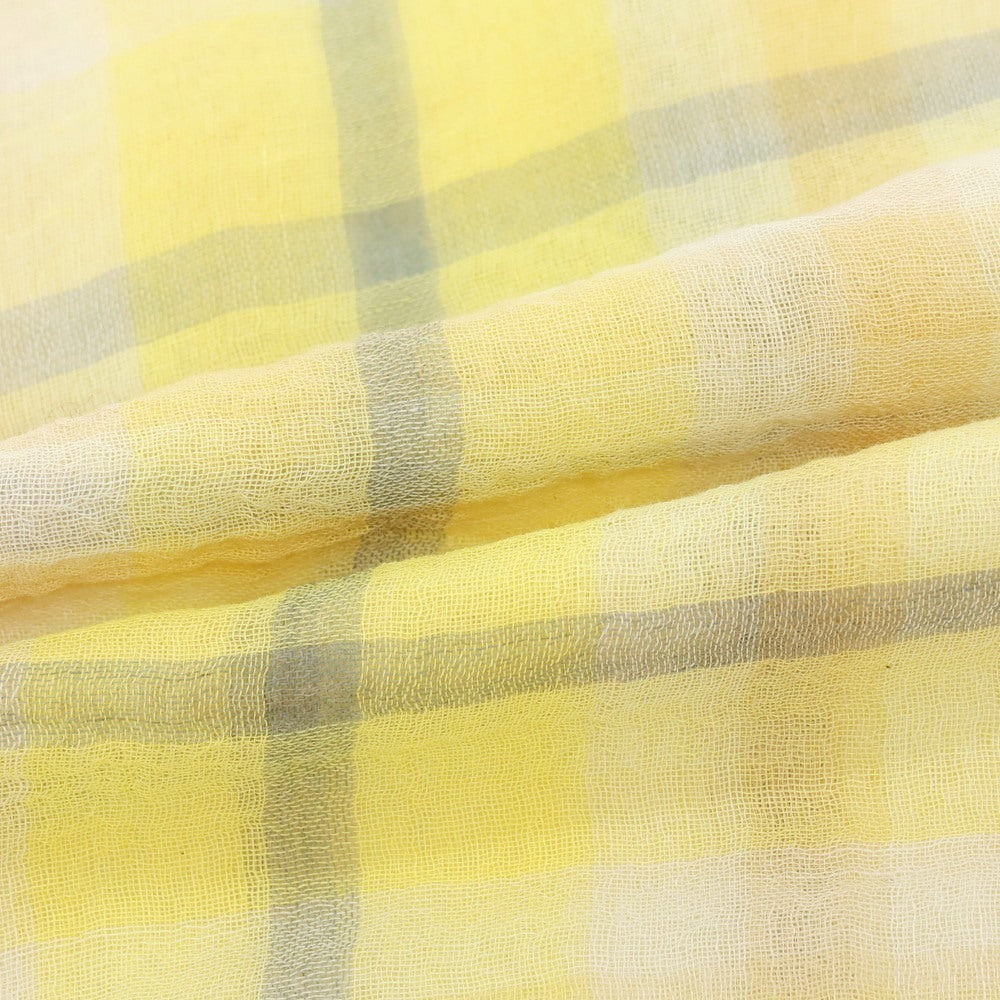 【中古】ファリエロサルティ Faliero Sarti コットン チェック ストール イエローxブルー【 状態ランクB 】【 ユニセックス 】[APD]