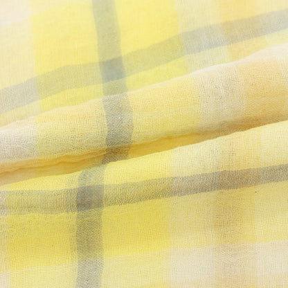 【中古】ファリエロサルティ Faliero Sarti コットン チェック ストール イエローxブルー【 状態ランクB 】【 ユニセックス 】[APD]