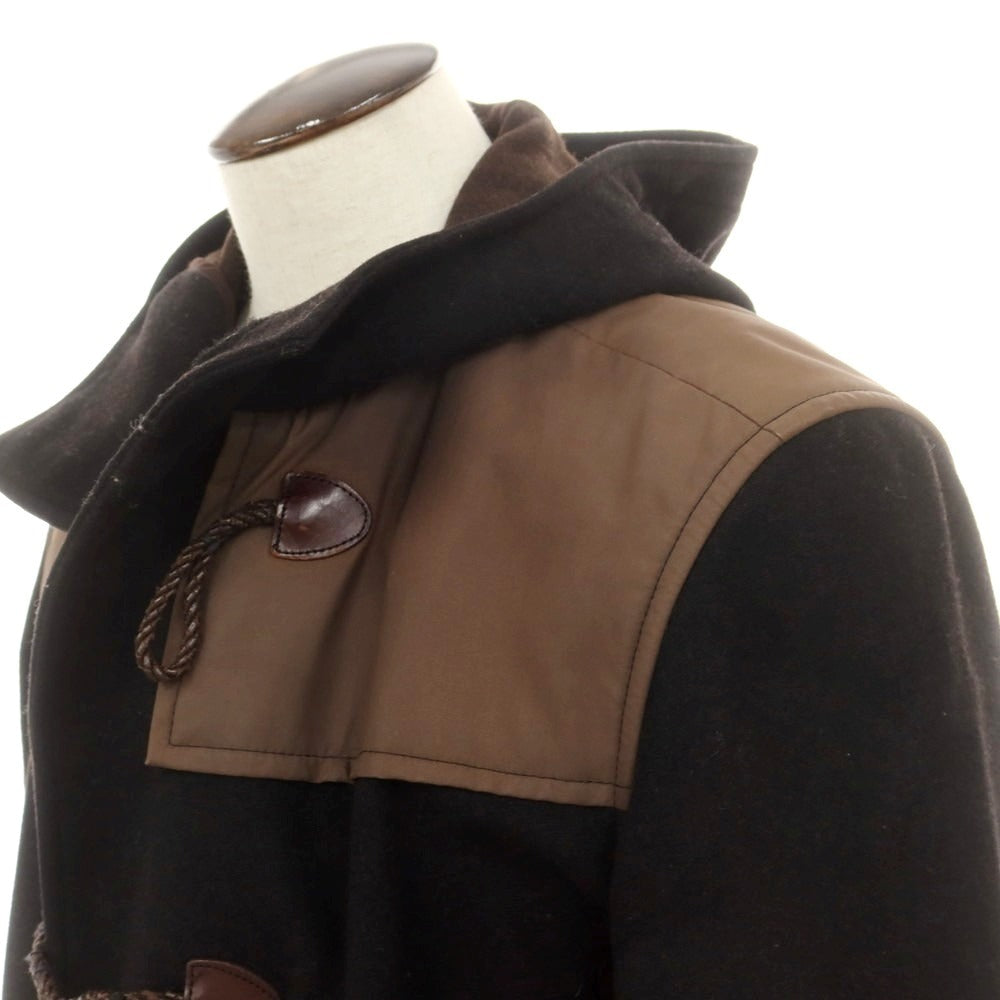 【中古】ヒューゴボス HUGO BOSS ウールナイロン ダッフルコート ブラウンブラック【サイズ52】【 状態ランクC 】【 メンズ 】[DPD]