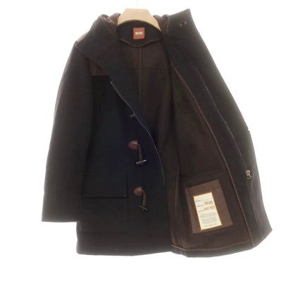 【中古】ヒューゴボス HUGO BOSS ウールナイロン ダッフルコート ブラウンブラック【 52 】【 状態ランクC 】【 メンズ 】