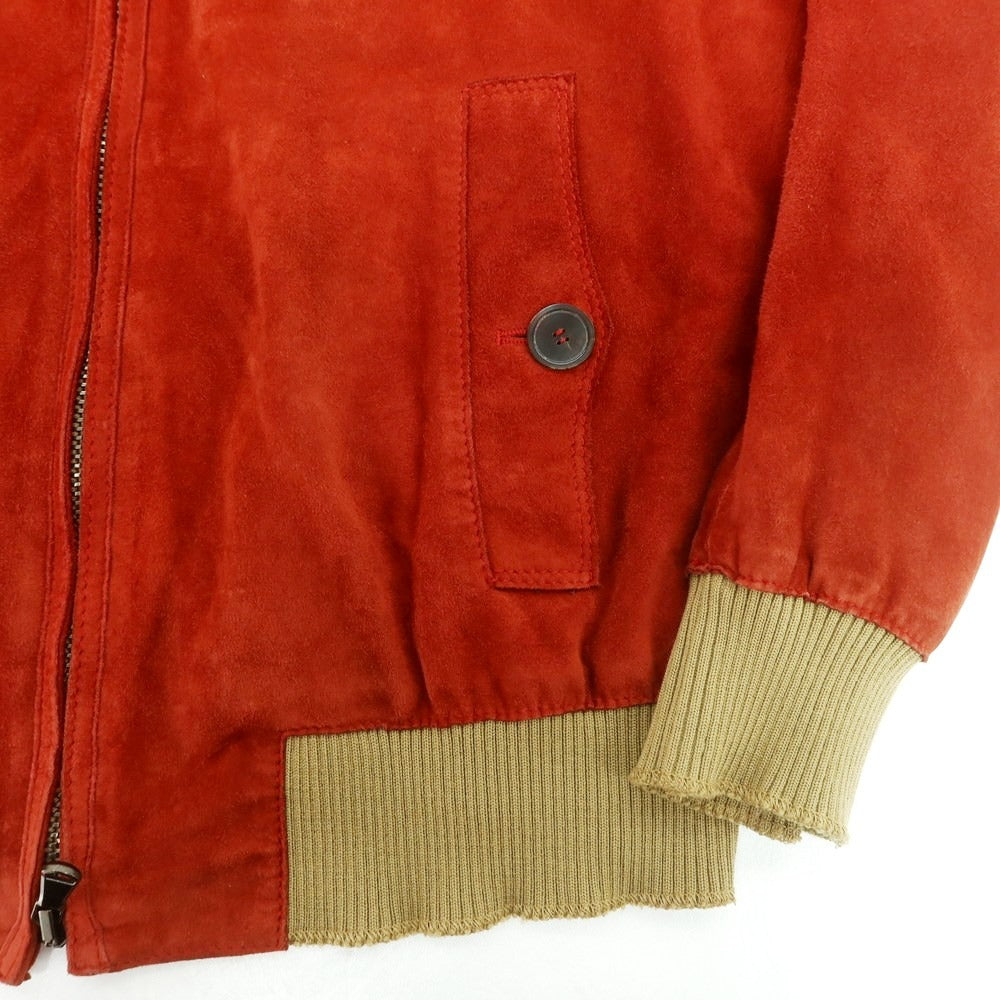 【中古】サルフラ Salfra ラム スエード ダブルジップ レザーブルゾン レッド【 50 】【 状態ランクC 】【 メンズ 】
