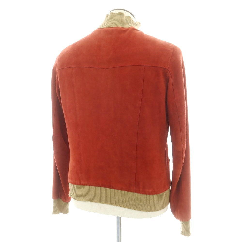 【中古】サルフラ Salfra ラム スエード ダブルジップ レザーブルゾン レッド【 50 】【 状態ランクC 】【 メンズ 】