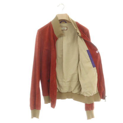 【中古】サルフラ Salfra ラム スエード ダブルジップ レザーブルゾン レッド【 50 】【 状態ランクC 】【 メンズ 】