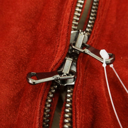 【中古】サルフラ Salfra ラム スエード ダブルジップ レザーブルゾン レッド【 50 】【 状態ランクC 】【 メンズ 】