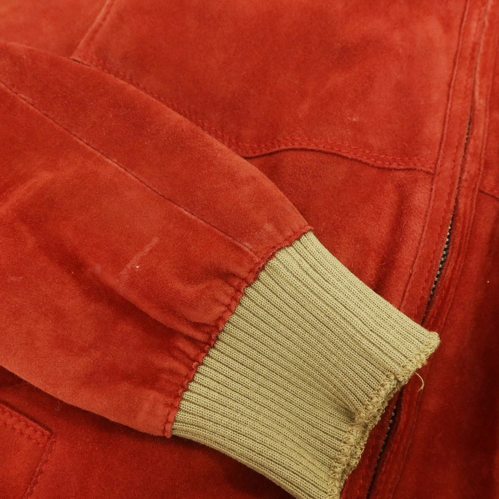 【中古】サルフラ Salfra ラム スエード ダブルジップ レザーブルゾン レッド【 50 】【 状態ランクC 】【 メンズ 】
